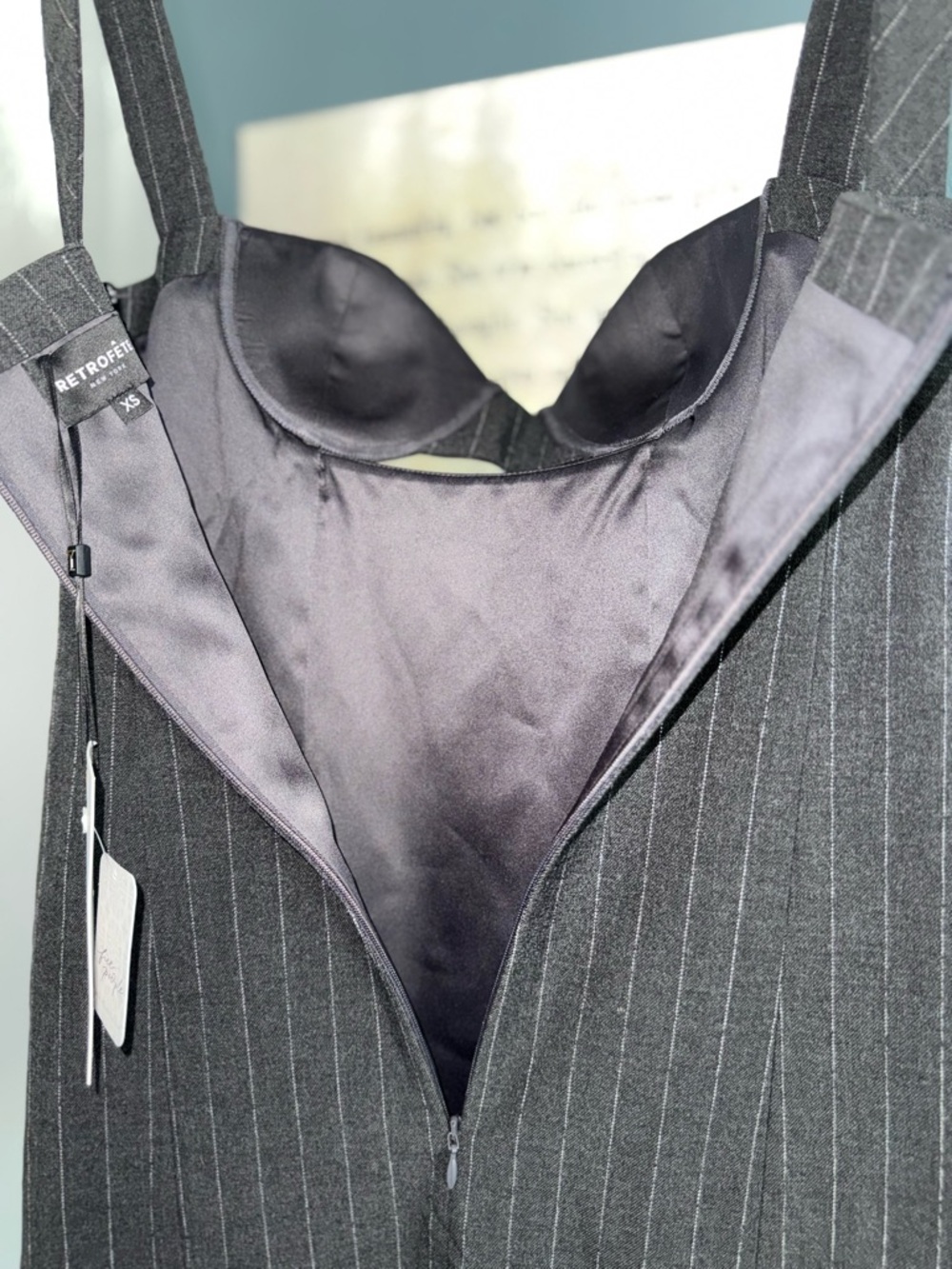 Retrofete Black Pinstripe Cutout Mini Dress updated with pictures - Picture 12 of 15